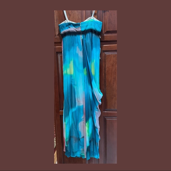 BCBGMAXAZRIA MULTICOLORED STRAPLESS DRESS - Picture 3 of 3